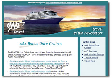 AAA Travel eClub screenshot